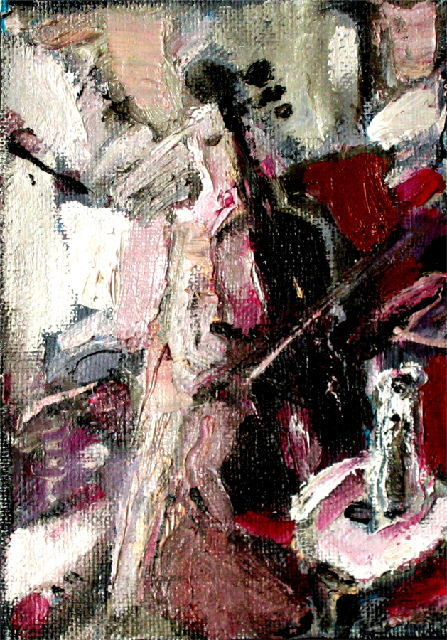 Girl with a contrabass