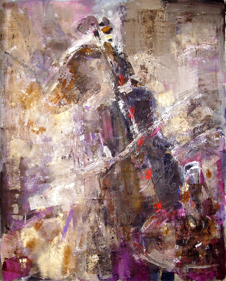 Girl with a contrabass